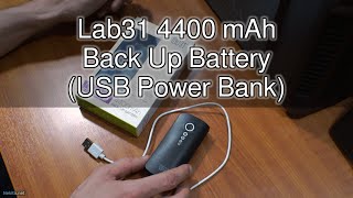 Lab31 4400 mAh Back Up Battery USB Power Bank [upl. by Monteria]