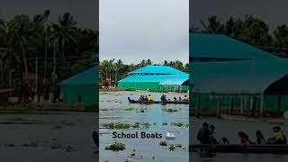 Local School childrens travel to school by boat on the backwaters of KeralaAlleppey😍😍 [upl. by Lonnard]