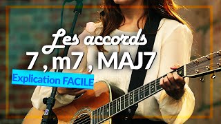 ACCORDS BLUES  comment JOUER UN ACCORD 7 m7 et MAJ7 à la guitare [upl. by Edecrem]