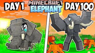 I Survived 100 Days as an ELEPHANT in Minecraft [upl. by Enined422]