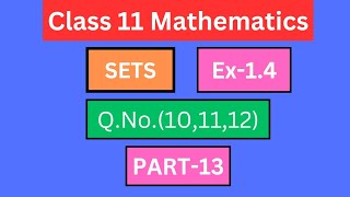 quotClass 11 Mathematics Sets Ex14Class XI Maths Sets Ex14quot [upl. by Thornburg]