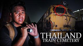 Exploring the Abandoned Train Cemetery of Thailand security came [upl. by Ahsinat660]