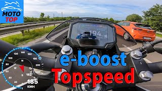 Kawasaki Z7 Hybrid 2024  TOPSPEED on AUTOBAHN  eboost comparison  GPS 186  193 kmh [upl. by Aciretal]