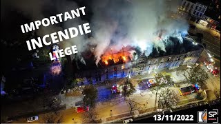 POMPIERS DE LIEGE 2022 Important incendie Ã LiÃ¨ge [upl. by Ardnua]