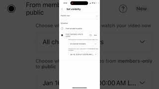 How to schedule video visibility in YouTube from membersonly to public [upl. by Sisco]