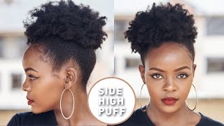 How To High Side Afro Puff on Natural Hair [upl. by Sitoel800]