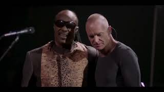 Sting and Stevie Wonder Fragile from Stings 60th birthday concert [upl. by Assirrac]