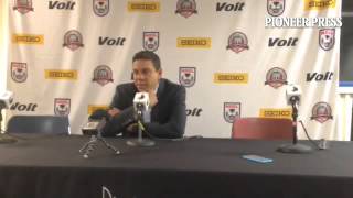 Video 2 MNUnitedFC coach Manny Lagos on controversial goal that stood after being disallowed in NA [upl. by Doowron]