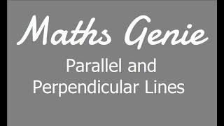 Parallel and Perpendicular Lines [upl. by Fawn242]