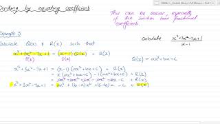 Polynomial division by equating coefficients [upl. by Amitarp]