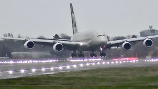 A380 Lands Sideways In Extreme Crosswind [upl. by Verla]