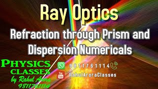 21 Prism and Dispersion Numericals [upl. by Enitsuga]