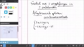 Stelsel met 2 vergelijkingen in 2 onbekenden Algebraïsch oplossen combinatiemethode [upl. by Klemm20]