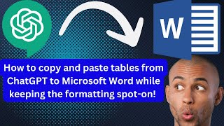 How to copy and paste tables from ChatGPT to Microsoft Word while keeping the formatting spoton [upl. by Nifares]