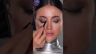 SMOKY SULTRY Black and Brown Smoky Eyes Tutorial with Light Lip Shade shorts makeup beautiful [upl. by Beltran894]