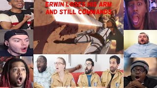 Erwin Loses His Arm Best Reactions  Attack on Titan 2x11 quotChargequot [upl. by Ilatfan972]