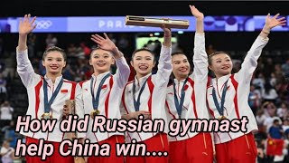 How did Russian gymnast help China win its first gold in group Rhythmic Gymnastics at ParisOlympics [upl. by Nanor284]