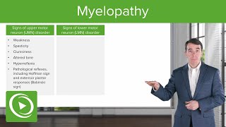 Myelopathy Disorder of the Spinal cord  Clinical Neurology [upl. by Anisirhc543]