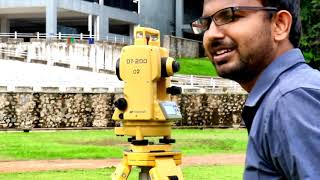 Parts of a digital theodolite and way of targeting an object [upl. by Tfat]