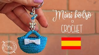 Mini bolso tejido a crochet  Llavero  MARYJ HANDMADE [upl. by Salhcin]