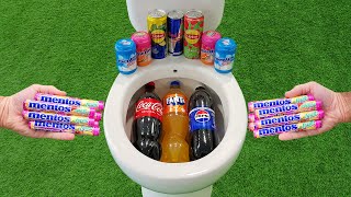 Big Coca Cola Fanta Pepsi and Mentos VS Popular Sodas  Lipton Red Bull and Mentos in the toilet [upl. by Adnwahsor]