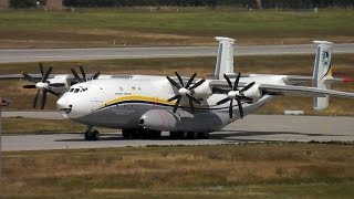 Antonov AN22 The Worlds largest Propeller Aircraft Take off at LeipzigHalle Airport 2272016 [upl. by Tzong]