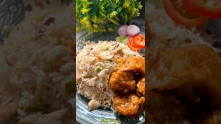 Chilli Chicken amp Fried Rice Combo🤤❤️॥shorts chillichicken friedrice food love minivlog love [upl. by Ahsinauq]