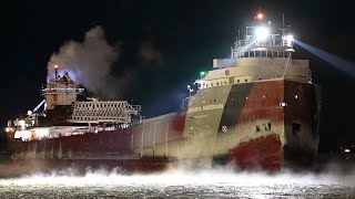 Arthur M Anderson  Winter Layup Arrival in Extreme Cold [upl. by Michelle23]