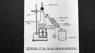 Separation Of Two Miscible Liquids By Distillation Diagram  CBSE  NCERT [upl. by Certie929]