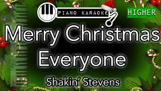 Merry Christmas Everyone HIGHER 3  Shakin’ Stevens  Piano Karaoke Instrumental [upl. by Shafer234]