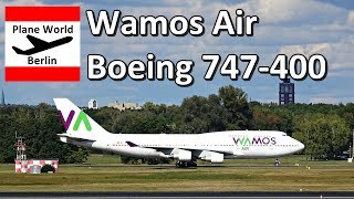 Wamos Air Boeing 747400 ECKSM landing in BerlinTegel [upl. by Annahc]