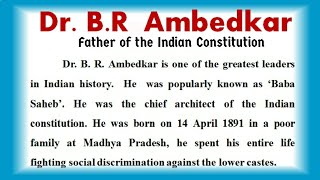 Dr BR Ambedkar Essay  Essay on BR Ambedkar in English  About BR Ambedkar  Bhimrao Ramji Ambedkar [upl. by Liryc]