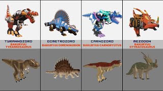 POWER RANGERS DINO THUNDER ZORDS  BAKUYRUU SENTAI ABARANGER MECHA VS DINOSAURS MINECAFT MOBS [upl. by Rube562]