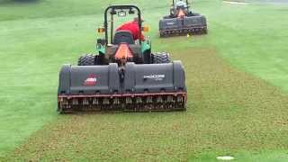 Golf course fairway aeration with Pro Core 1298s [upl. by Hausner]