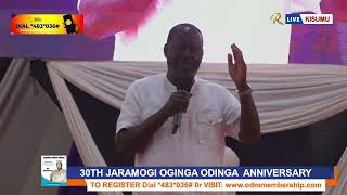 Raila attacks Ruto DICTATORSHIP in highly EMOTIONAL speech at Oginga Odinga 30th anniversary [upl. by Joy86]