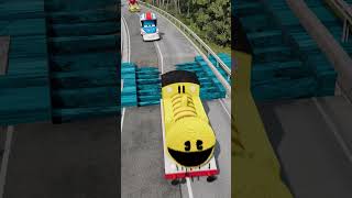 Funny Cars Avoid Falling into Big Pit by Driving on Spikes Bollards Bridge  BeamNGDrive [upl. by Aloeda]