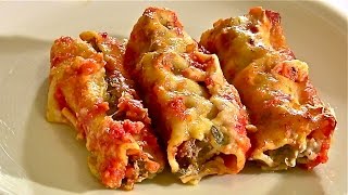 Cannelloni mit Rinderhack FüllungCannelloni mit HackfleischTomatensauce und Bechamelsauce [upl. by Cleave574]