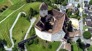 Guntenberg Castle Balzers Liechtenstein 4K Drone video [upl. by Alger464]