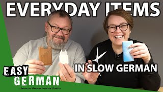 Top 50 Everyday Objects in Slow German  Super Easy German 244 [upl. by Kcirded373]