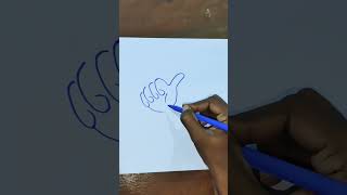 Easy thumbs up from numbers 6666 art youtubeshorts diy draw youtube ytshorts [upl. by Briney]