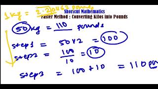 FAST METHOD to CONVERT KG to POUNDS Lbs  UNIT CONVERSATION TRICK  FAST MATH CALCULATION [upl. by Carberry]