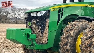 John Deere 8400R Tractor Subsoiling Ground in January 2019 [upl. by Eversole146]