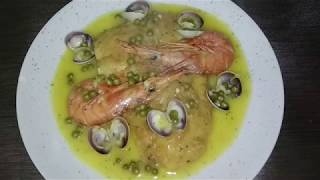 PESCADO EN SALSA VERDE CON ALMEJAS Y GAMBONES [upl. by Antonio]