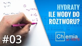 Matura z chemii HYDRATY  jak obliczyć objętość WODY do sporządzania roztworu  Zadanie Dnia 3 [upl. by Ramses945]