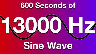 13000Hz 13kHz Sine Wave Test Tone  600 Second 10 Minutes [upl. by Arella41]