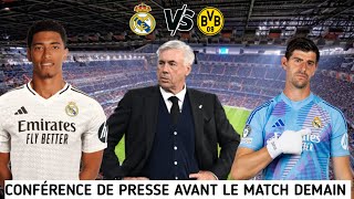 Real madrid vs Borussia Dortmund Conference de presse avant le match de demain [upl. by Nezah]