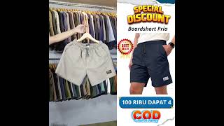 Promo disc 50 celana boardshort 100Ribu dapat 4pcs [upl. by Arahd]