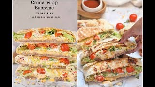 Homemade CrunchWrap Supreme  Vegetarian crunchwrap recipe  Taco Bell Copy cat Crunchwrap Supreme [upl. by Naesar61]