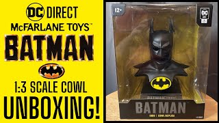 McFarlane Toys Batman 89 Cowl Replica 13 Scale Unboxing [upl. by Nortna369]