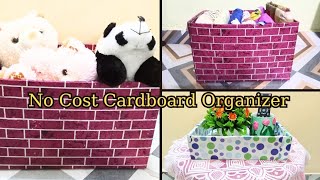 How To Make Organiser With Cardboard Box [upl. by Ahseinaj757]